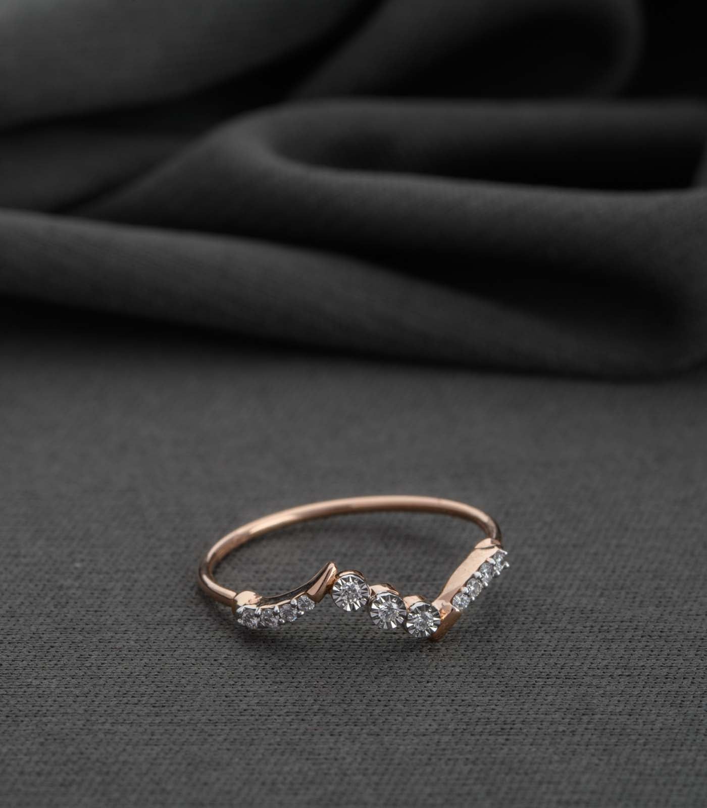 Diamond Gilded Grove Ring
