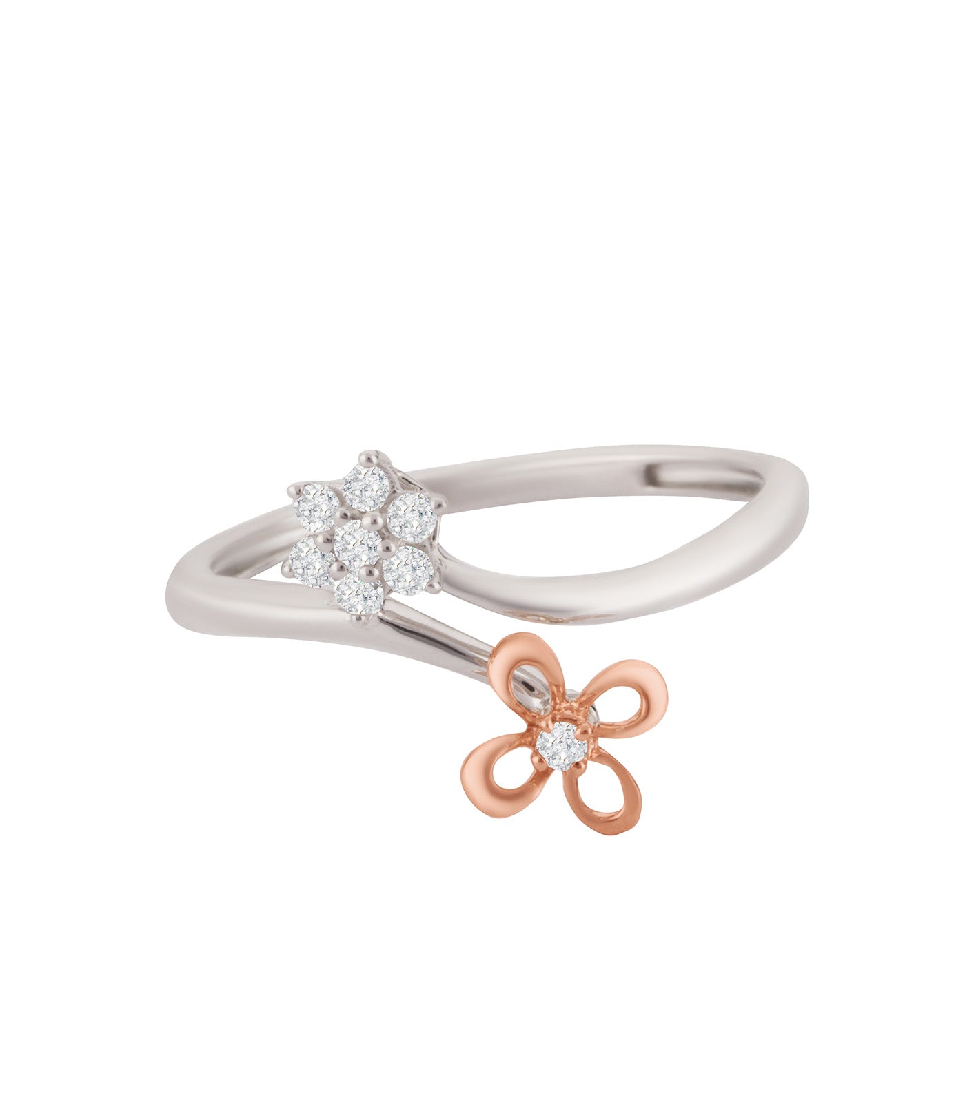 Diamond Floral Duette Ring