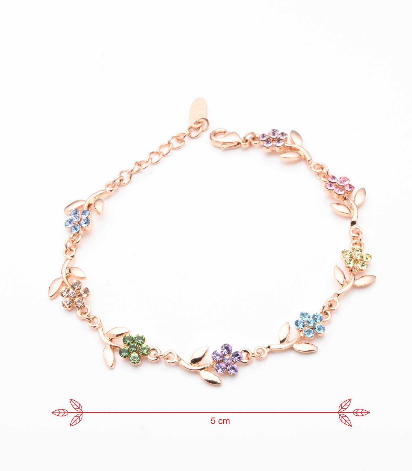 Multicoloured Floral Bracelet (Brass)