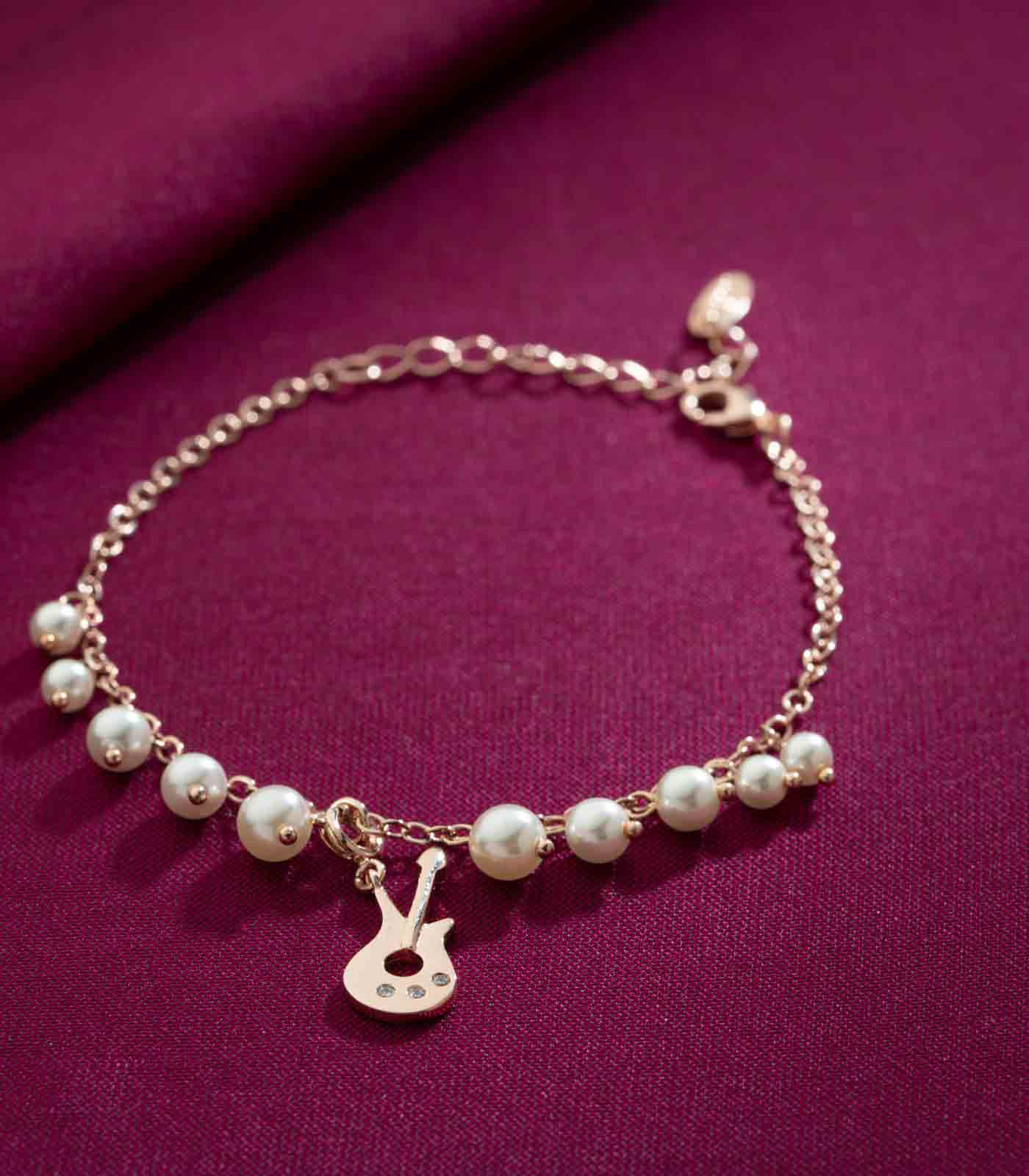 Pearl Guitar Bracelet (Brass)