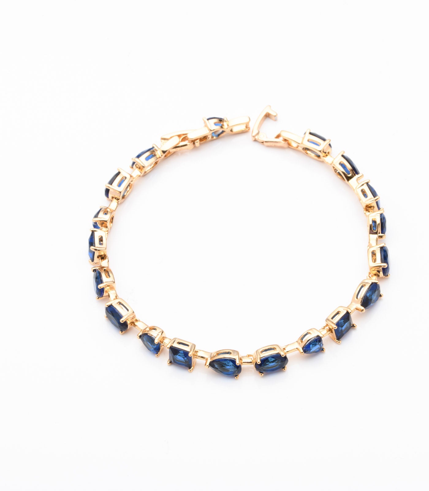 Blue Stone Bracelet (Brass)