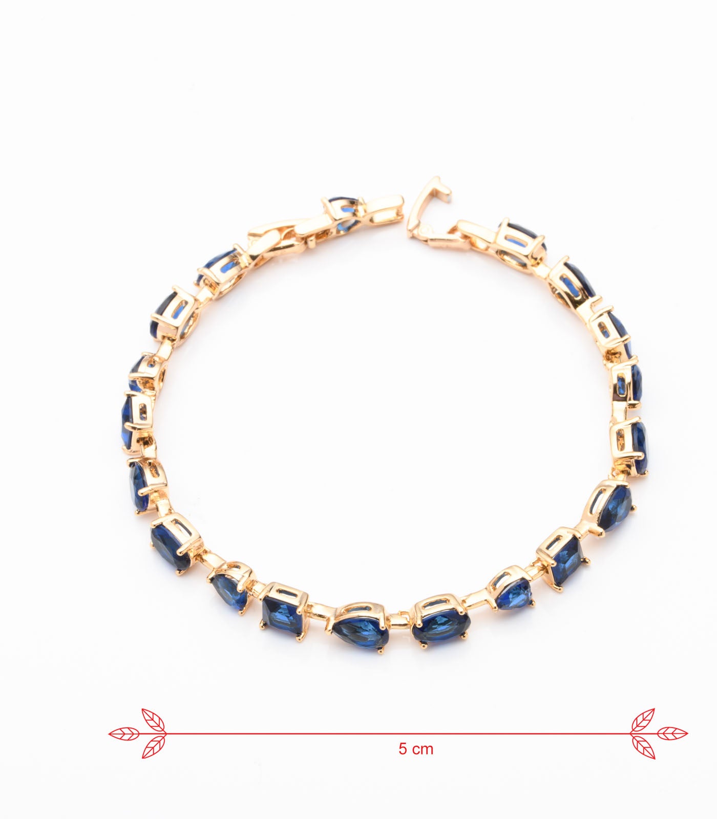 Blue Stone Bracelet (Brass)