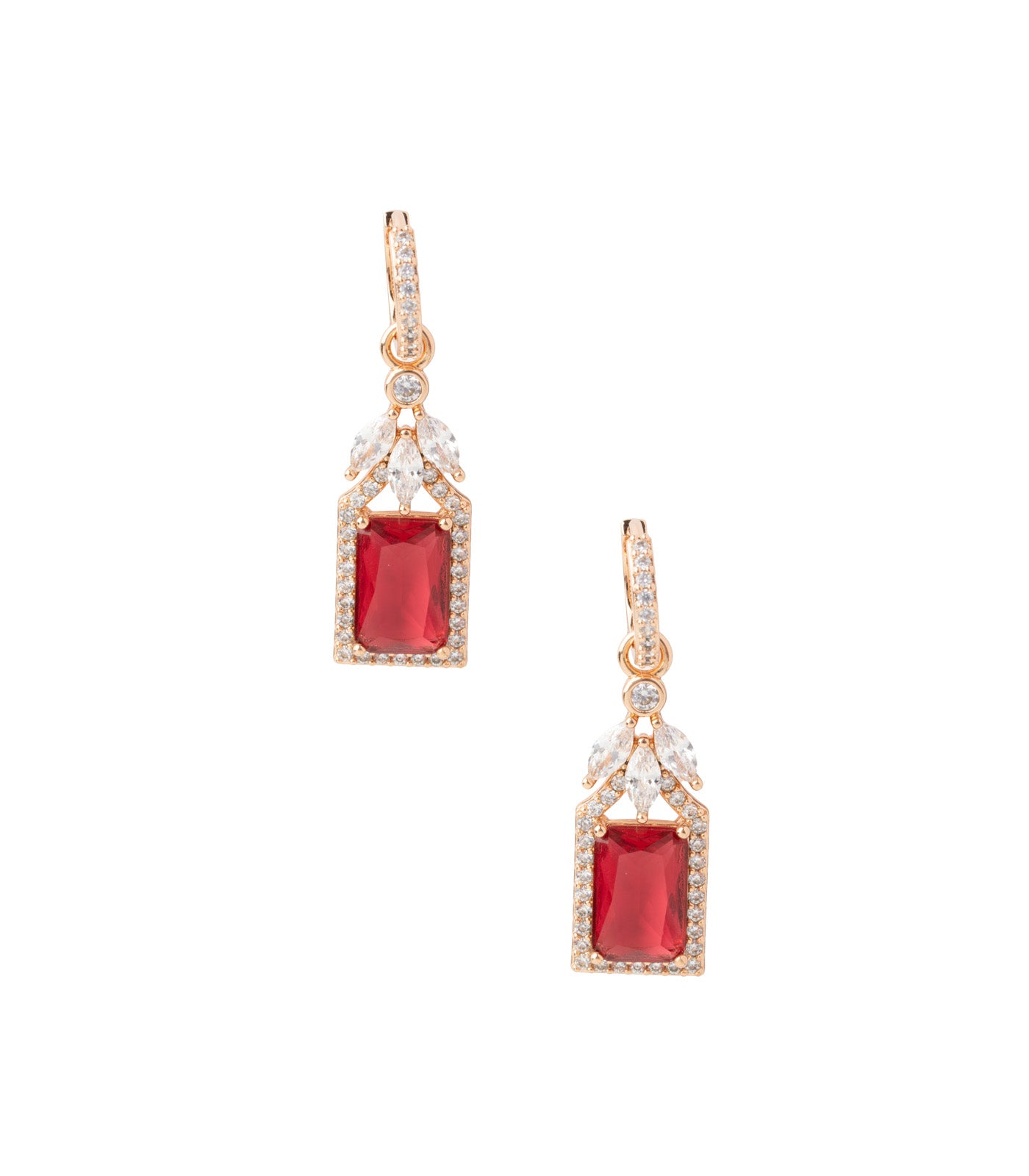 Red Party Earrings (Brass)