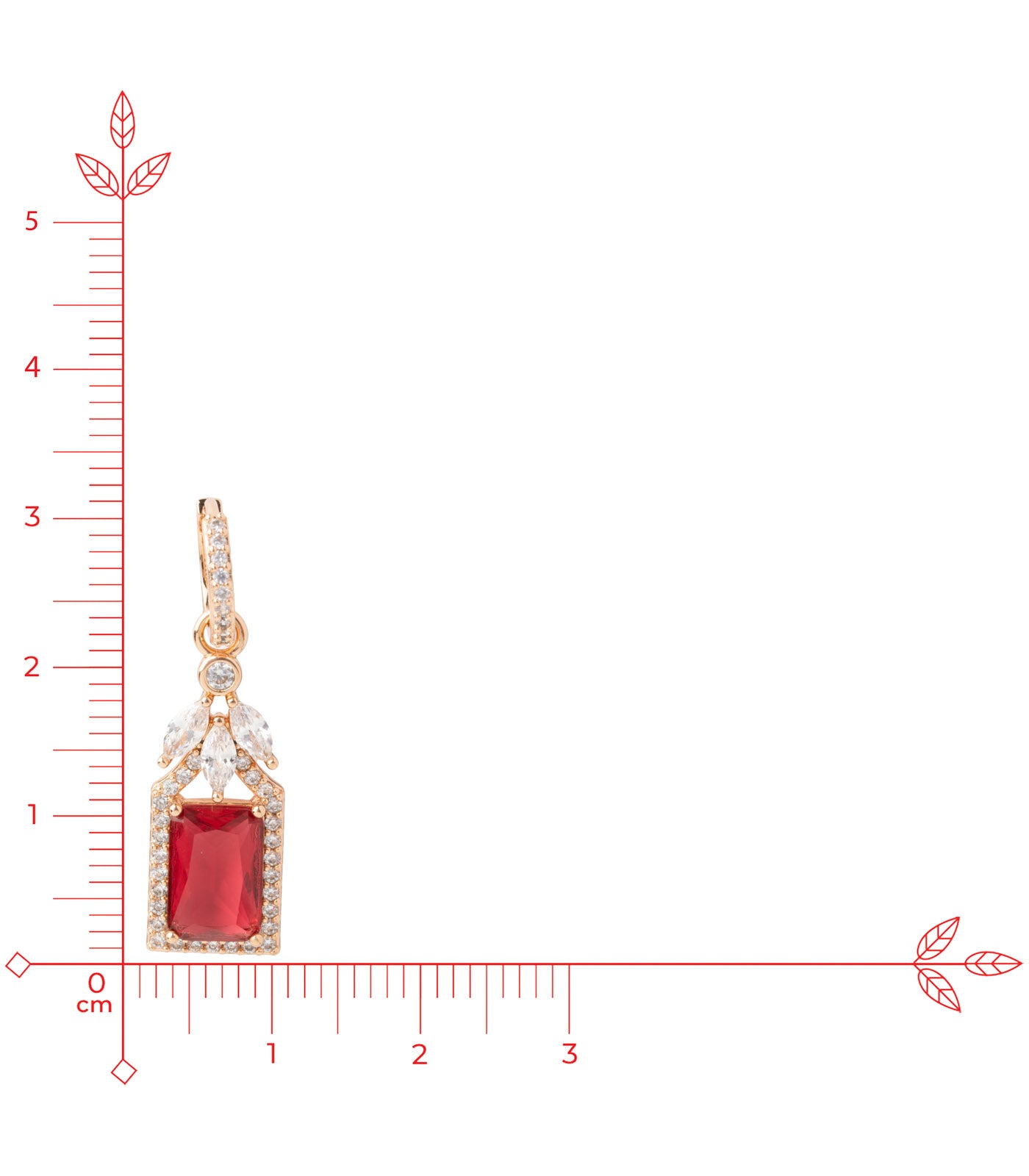 Red Party Earrings (Brass)