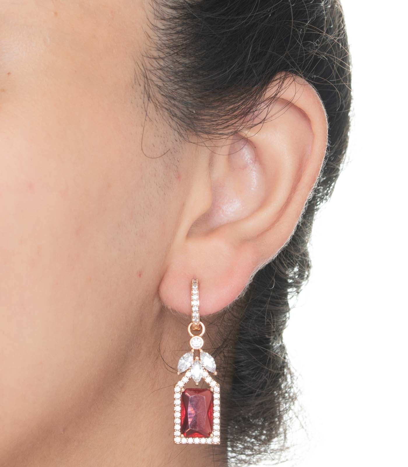 Red Party Earrings (Brass)