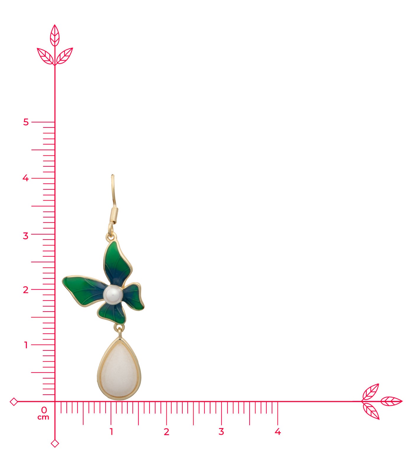 Auspicious stone earrings (Brass)