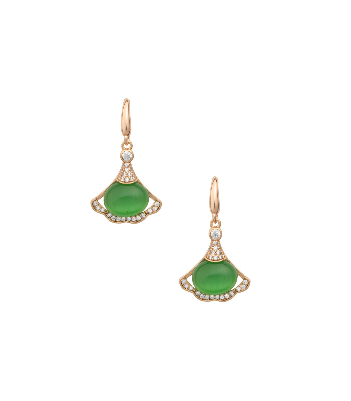 Magical beads earrings- Green (Brass)