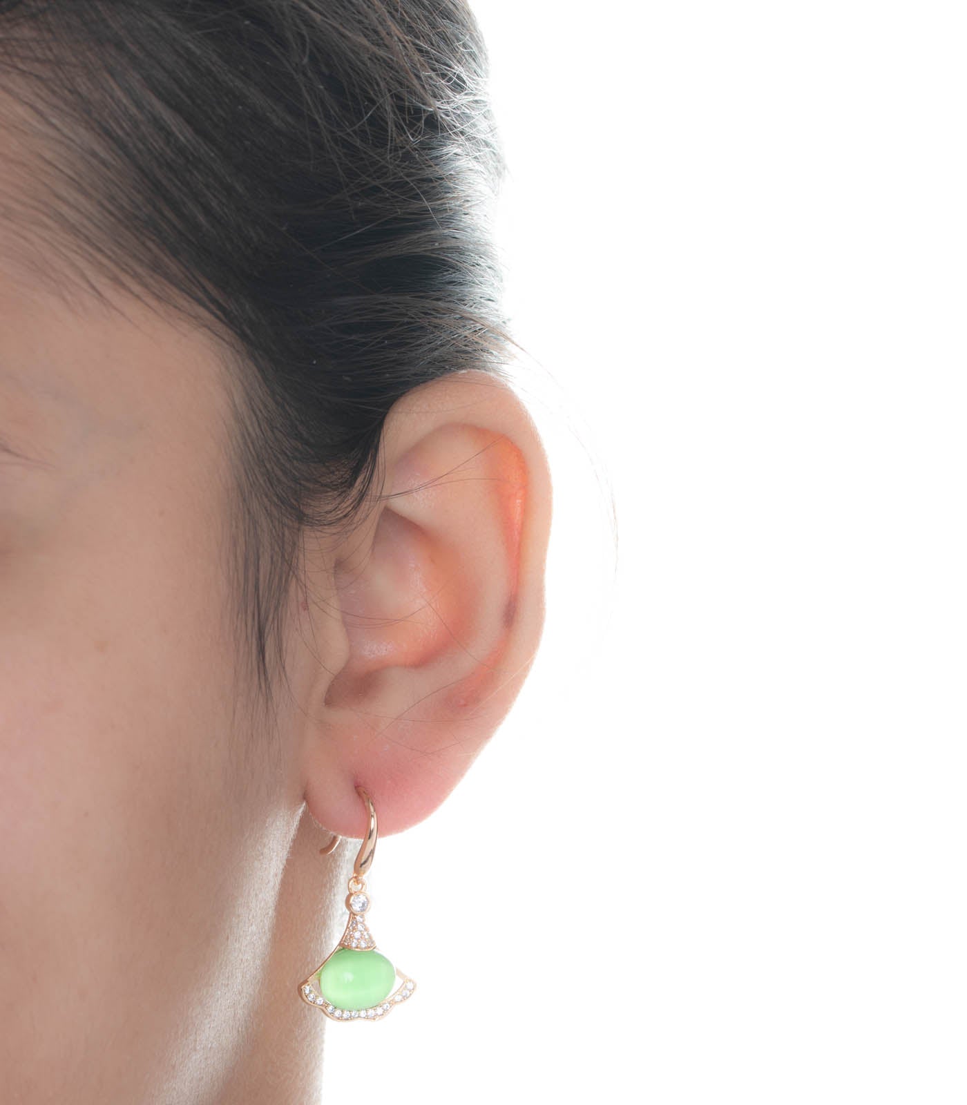 Magical beads earrings- Green (Brass)