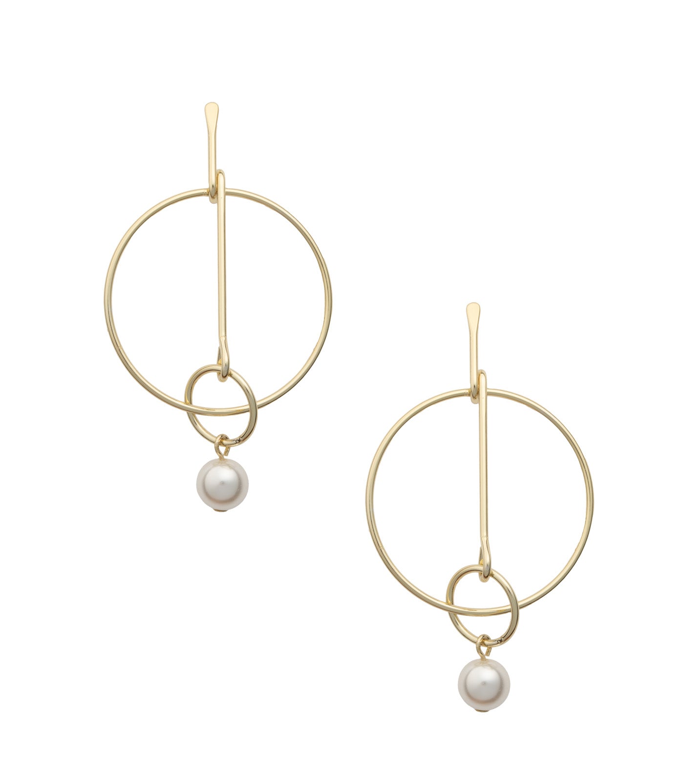 Destiny Twin Circle Earrings (Brass)