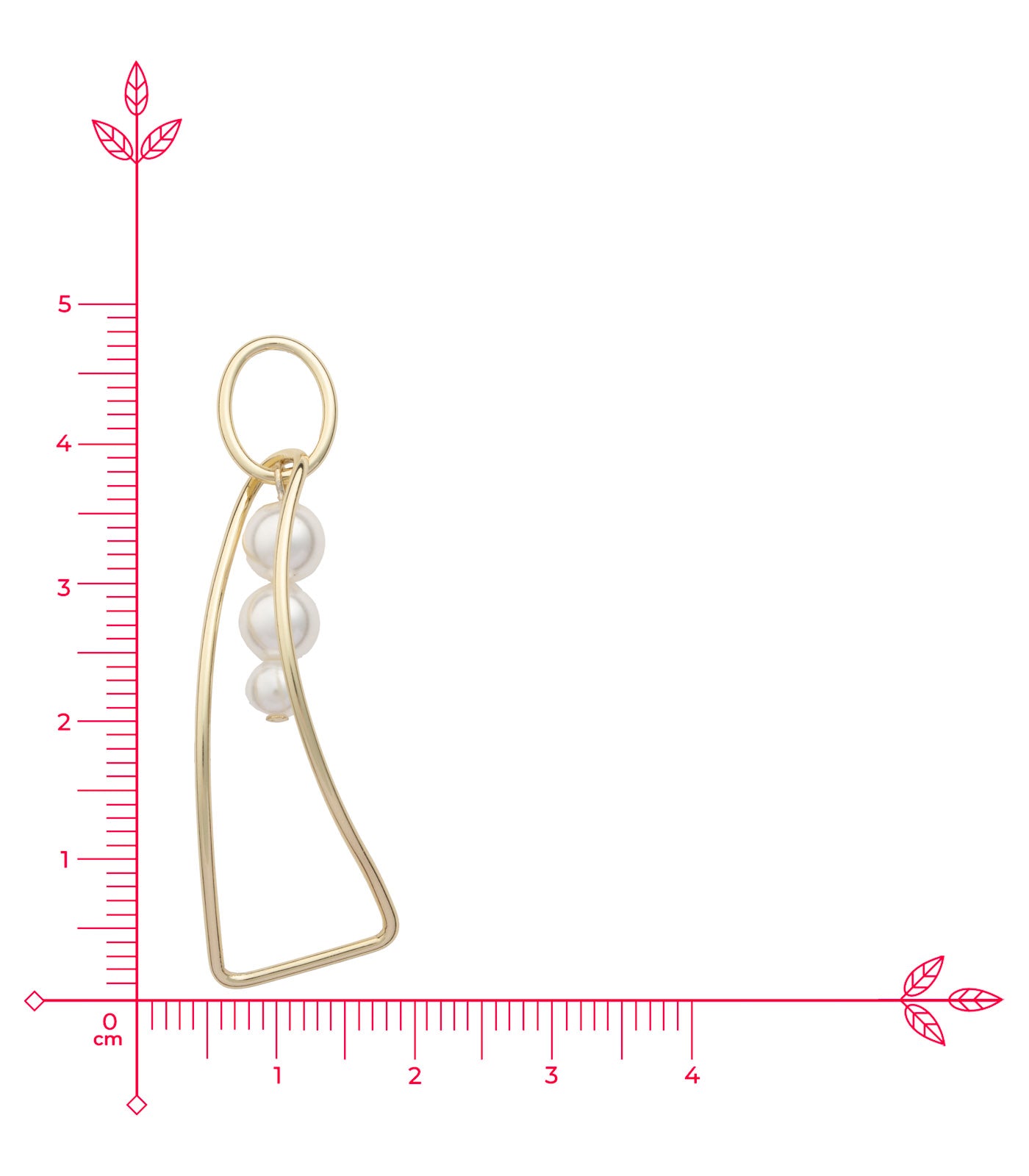 Elegent Trio Pearl Earrings (Brass)