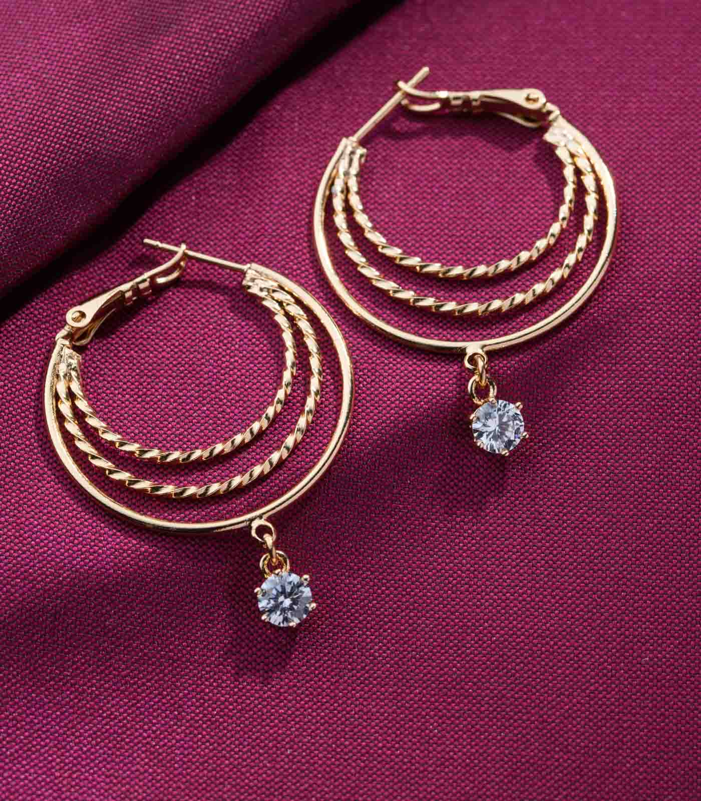 Multilayer Hoops with Stud (Brass)