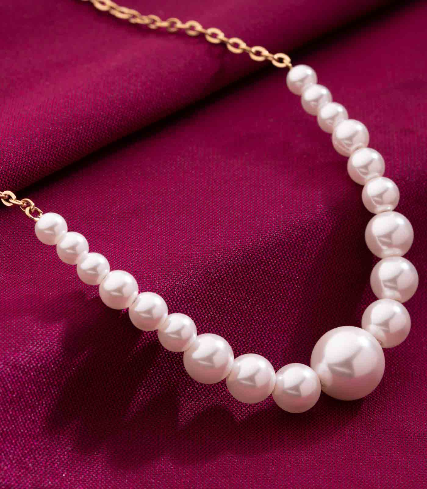 Pearl Shine Necklace (Brass)