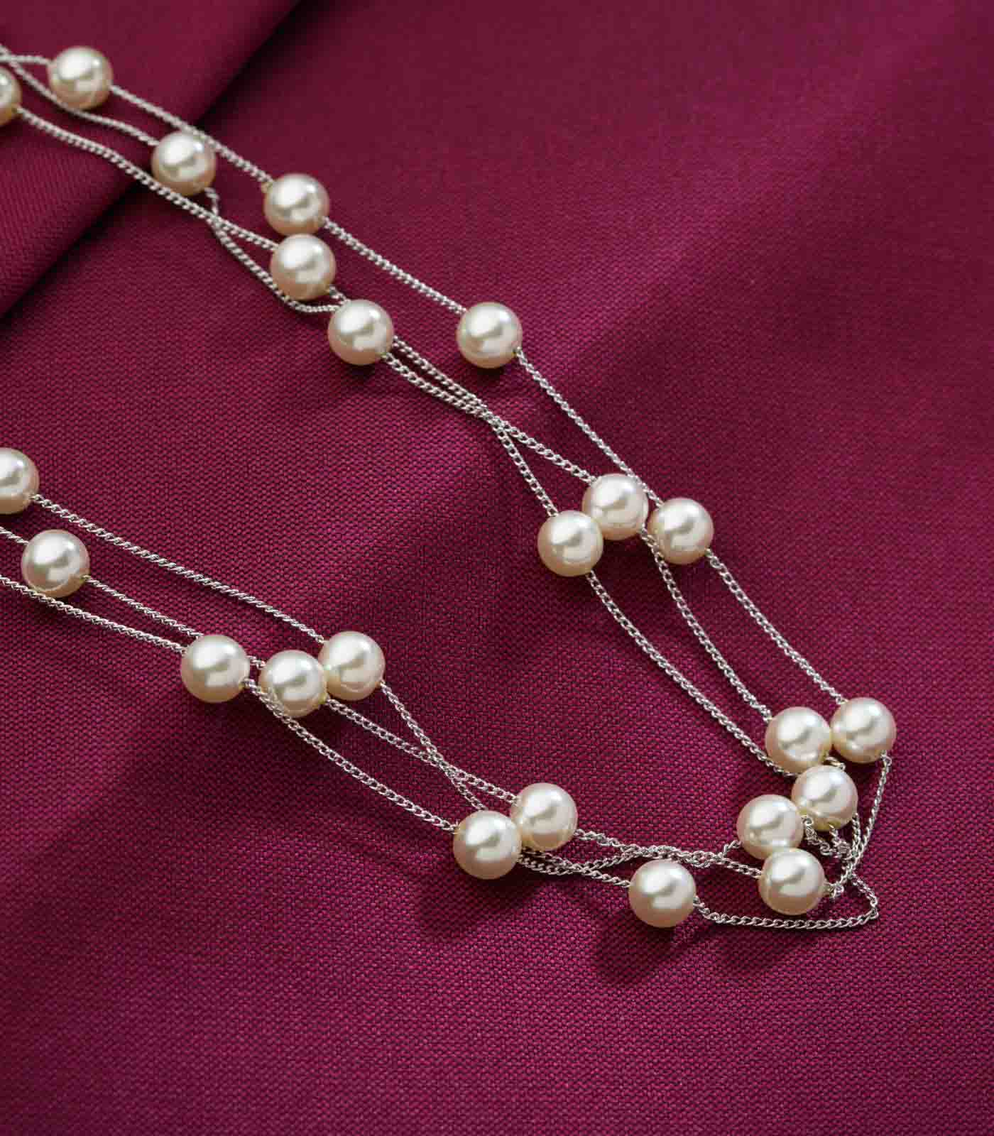 Classic Multi- pearl Necklace (Brass)