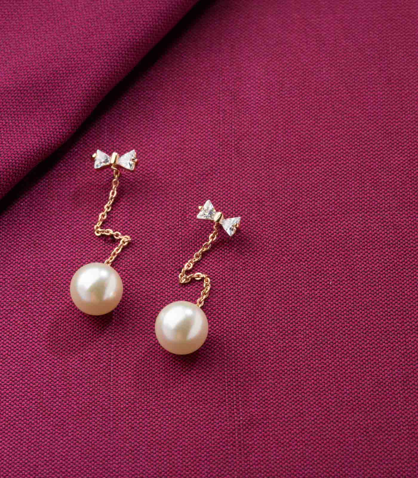 Dangling Pearl Tops (Brass)