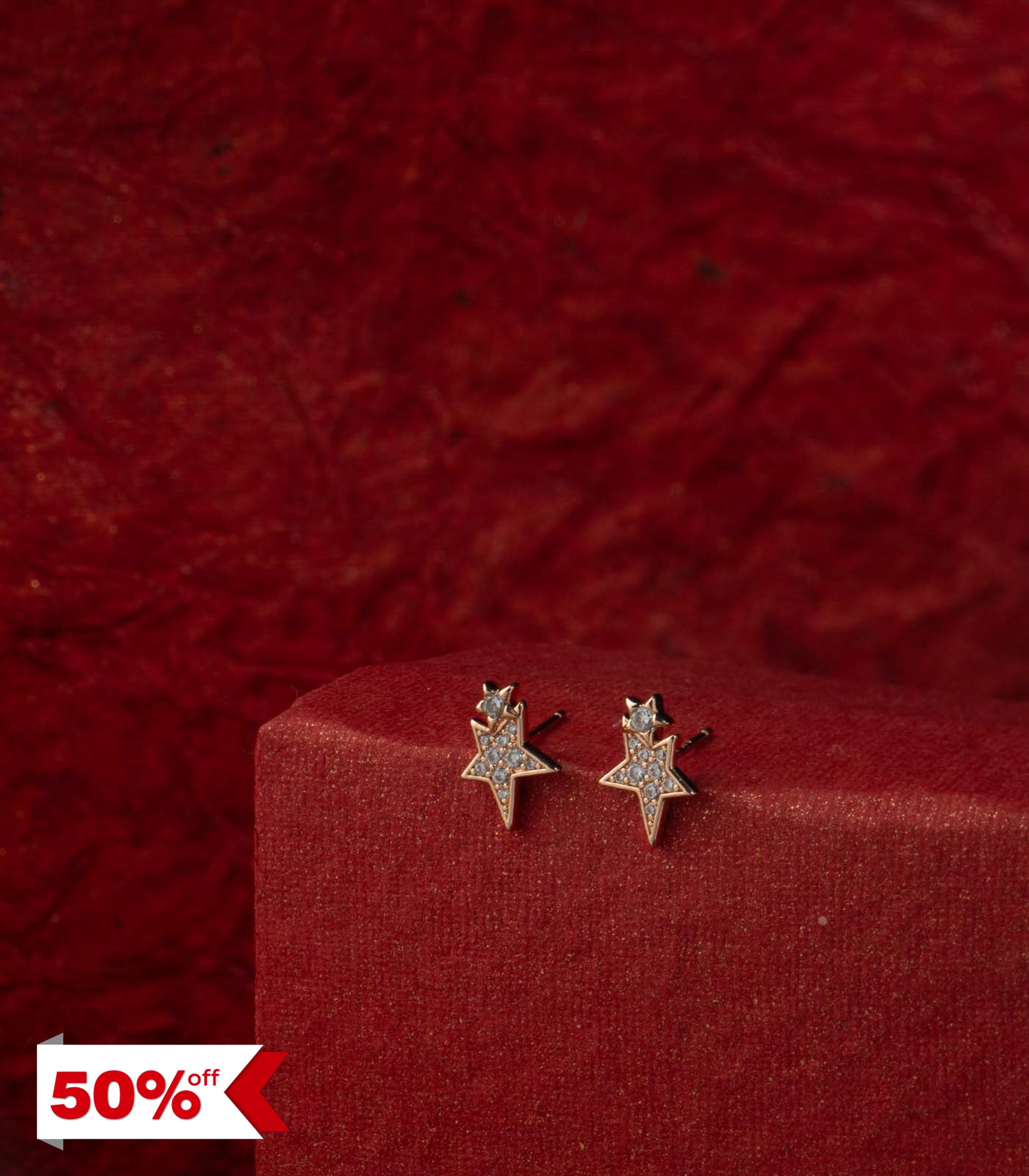 Fancy Twin Star Studs (Brass)