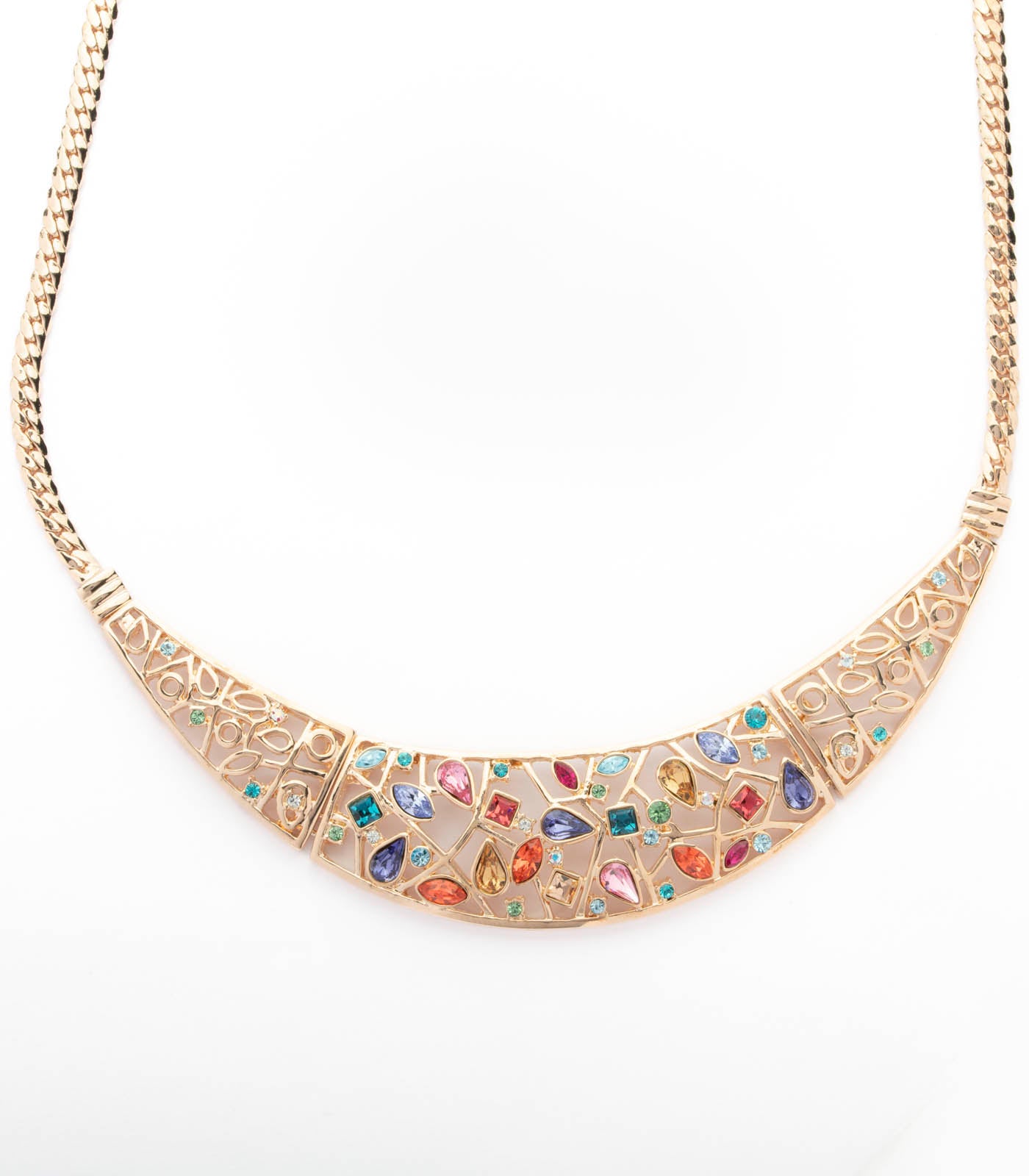 Classy Multicolour Necklace (Brass)