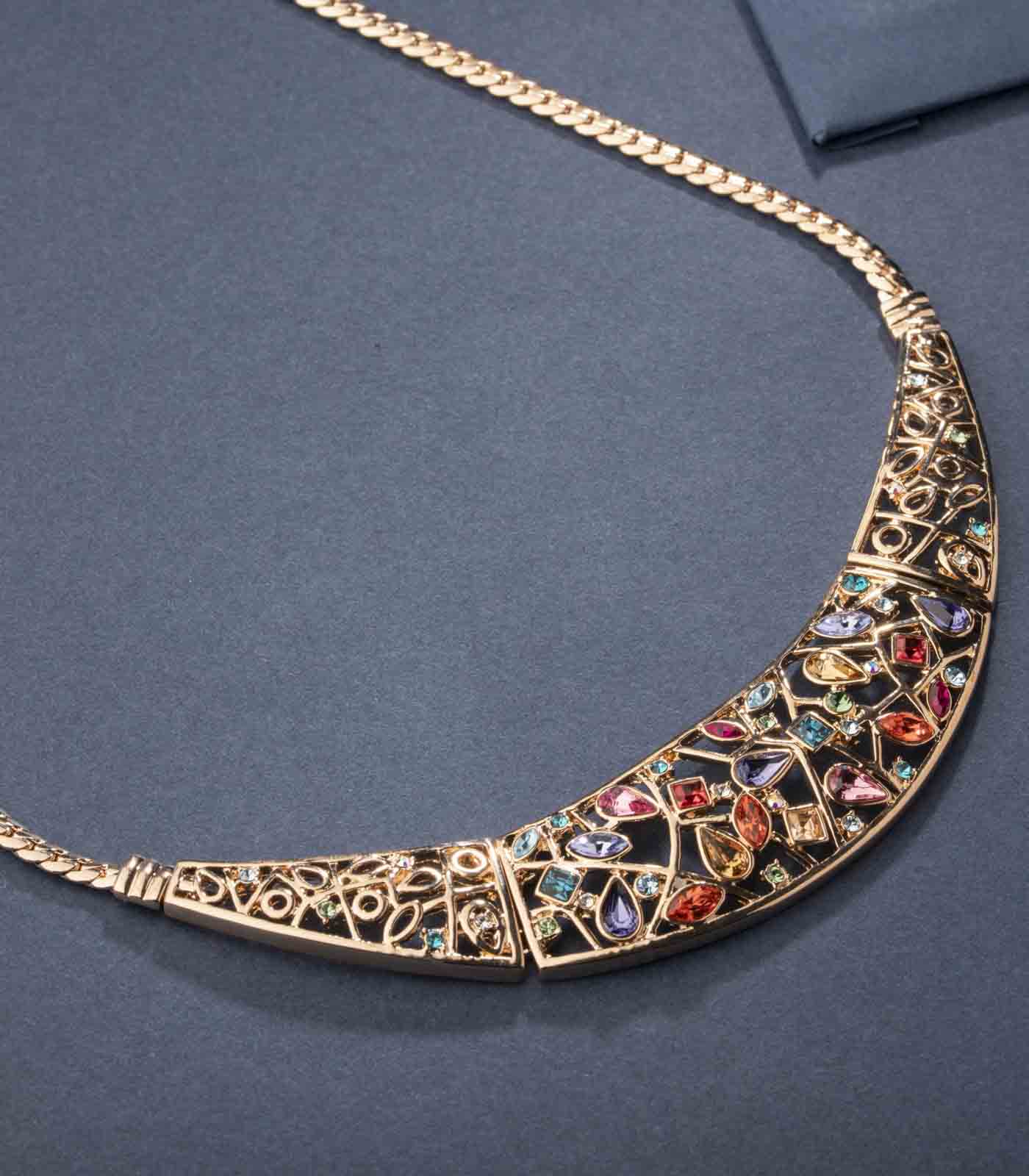 Classy Multicolour Necklace (Brass)