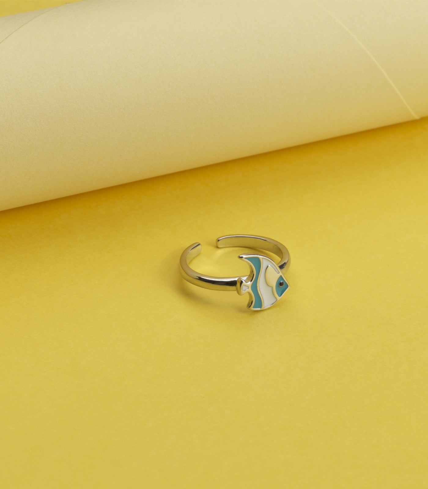 Blue Fish Finger Ring (Silver)