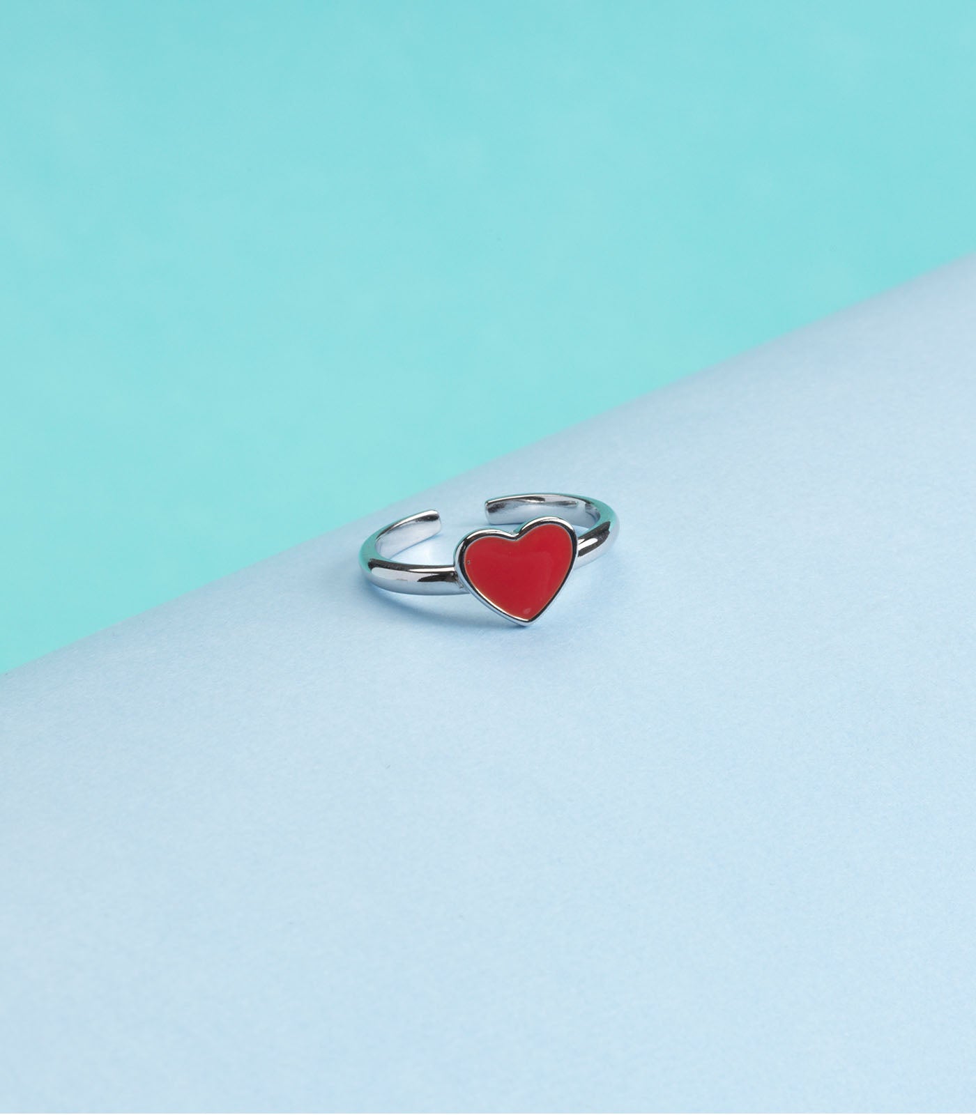 Dual Heart Finger Ring (Silver)