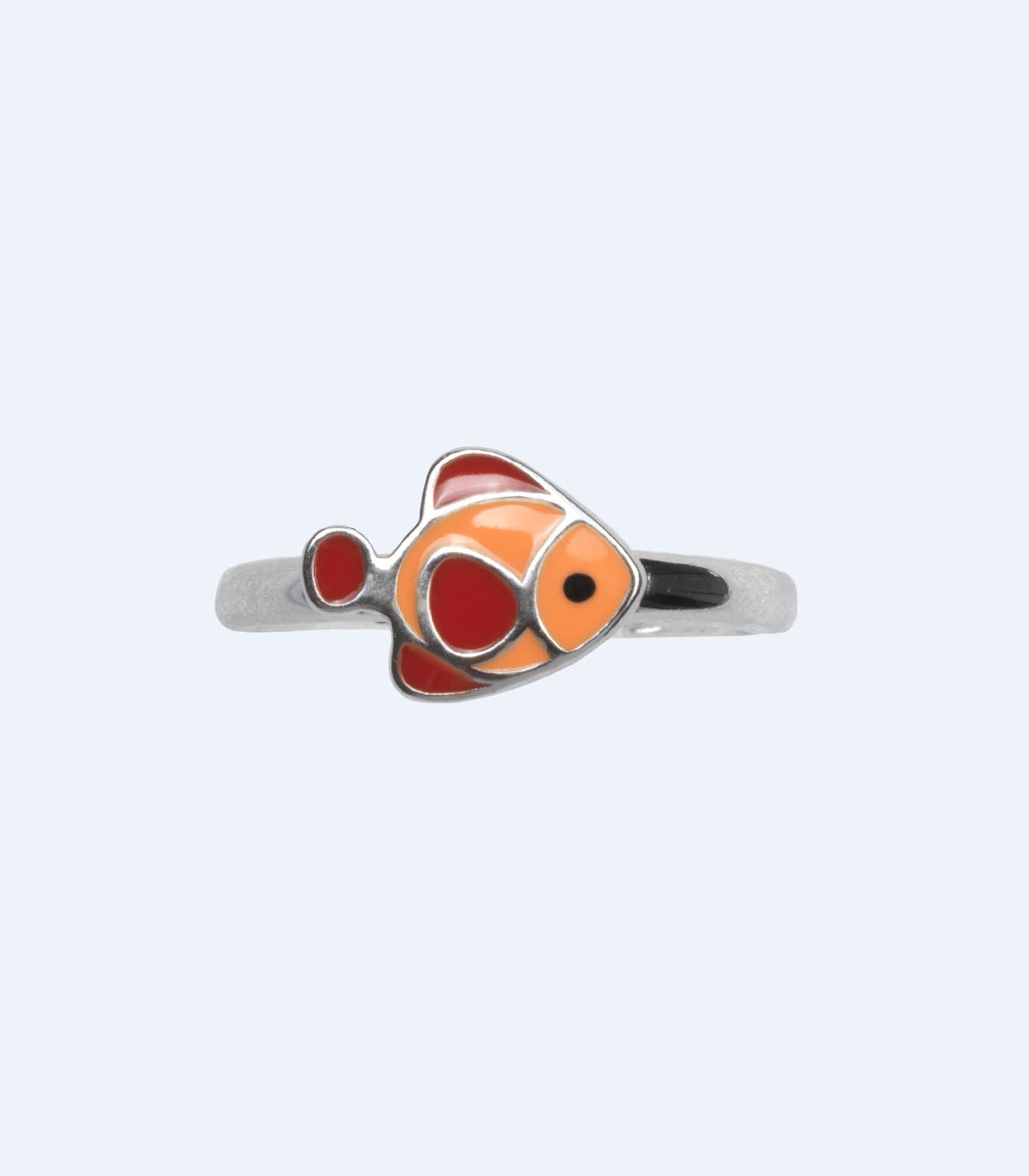 Orange Fish Finger Ring (Silver)