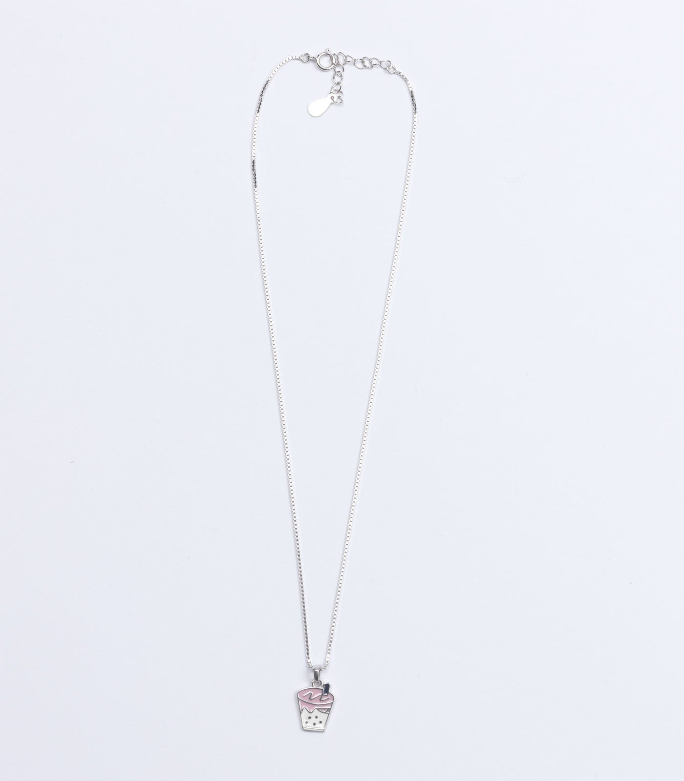 Boba Tea Necklace (Silver)