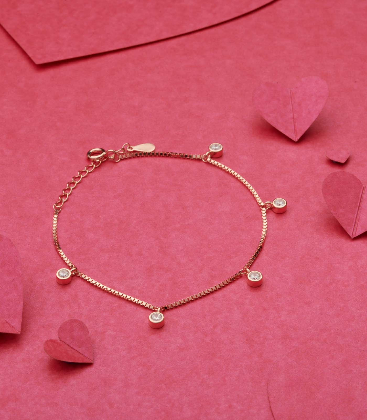 Rose Gold Stones Bracelet (Silver)