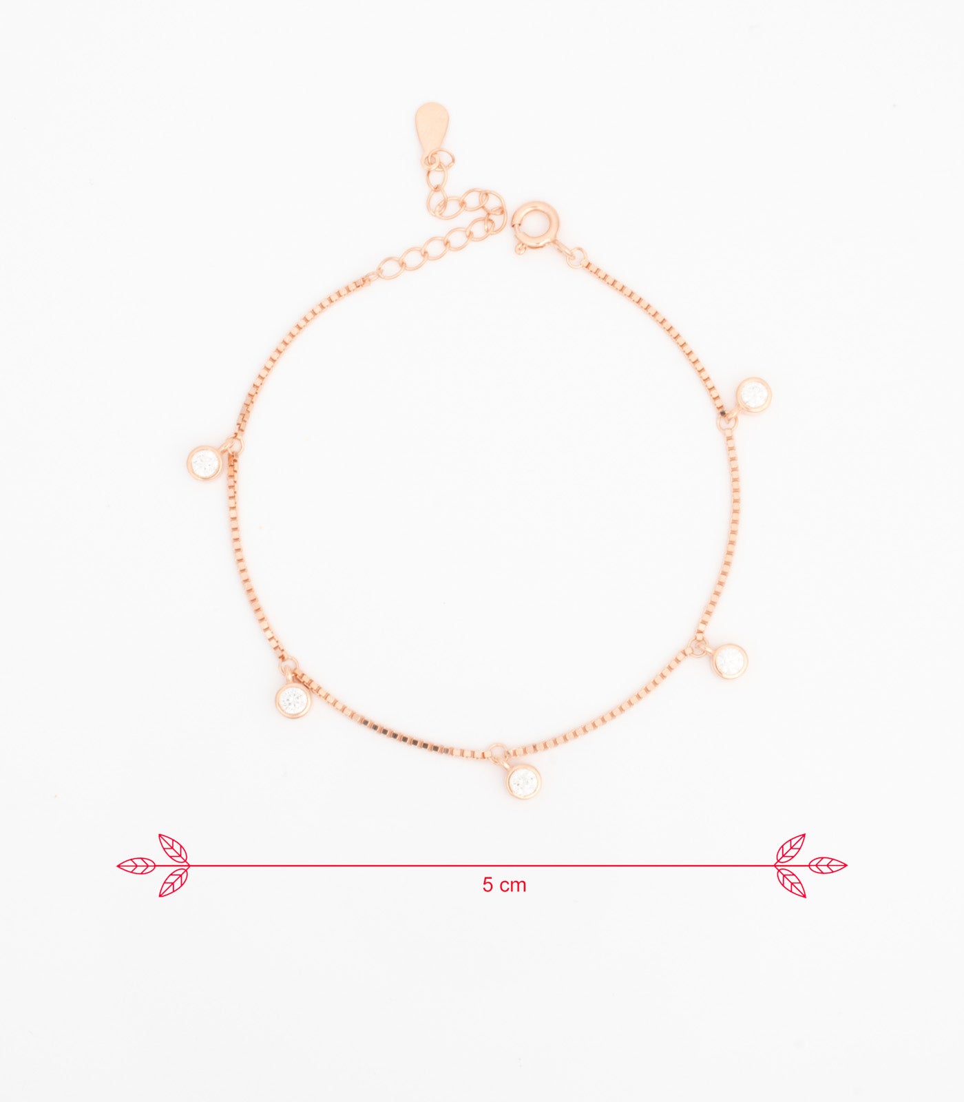 Rose Gold Stones Bracelet (Silver)