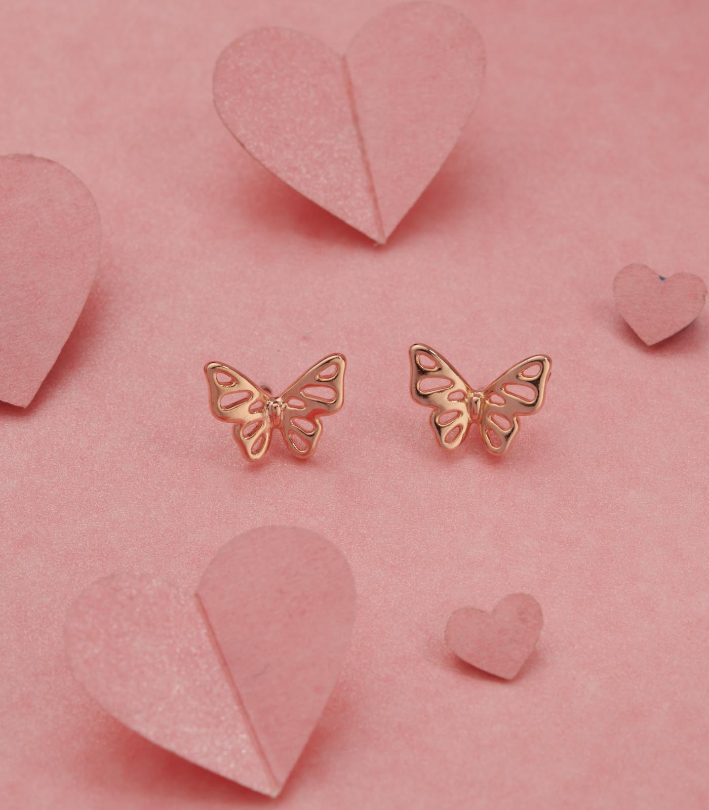 Rose Gold Butterfly Ear RIngs (Silver)