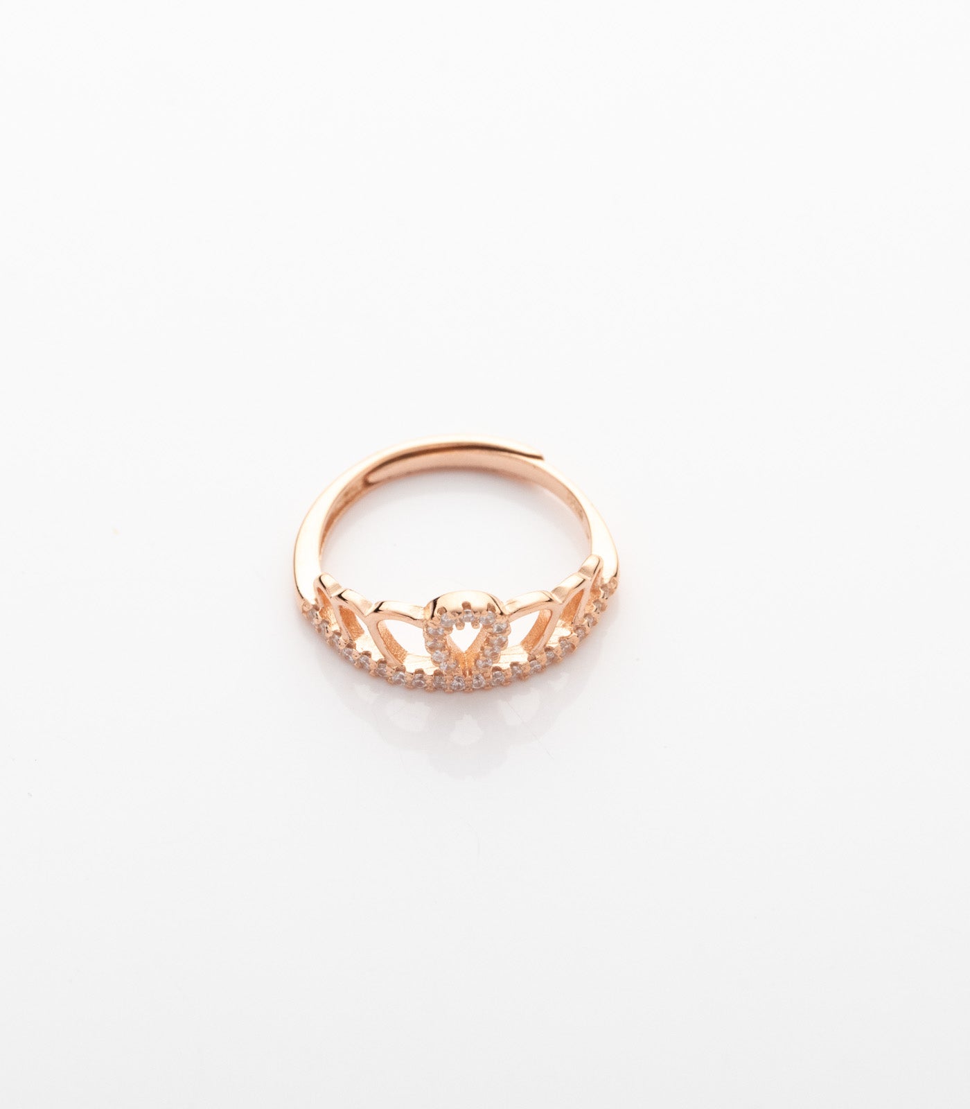 Rose Gold Stones Finger Ring (Silver)