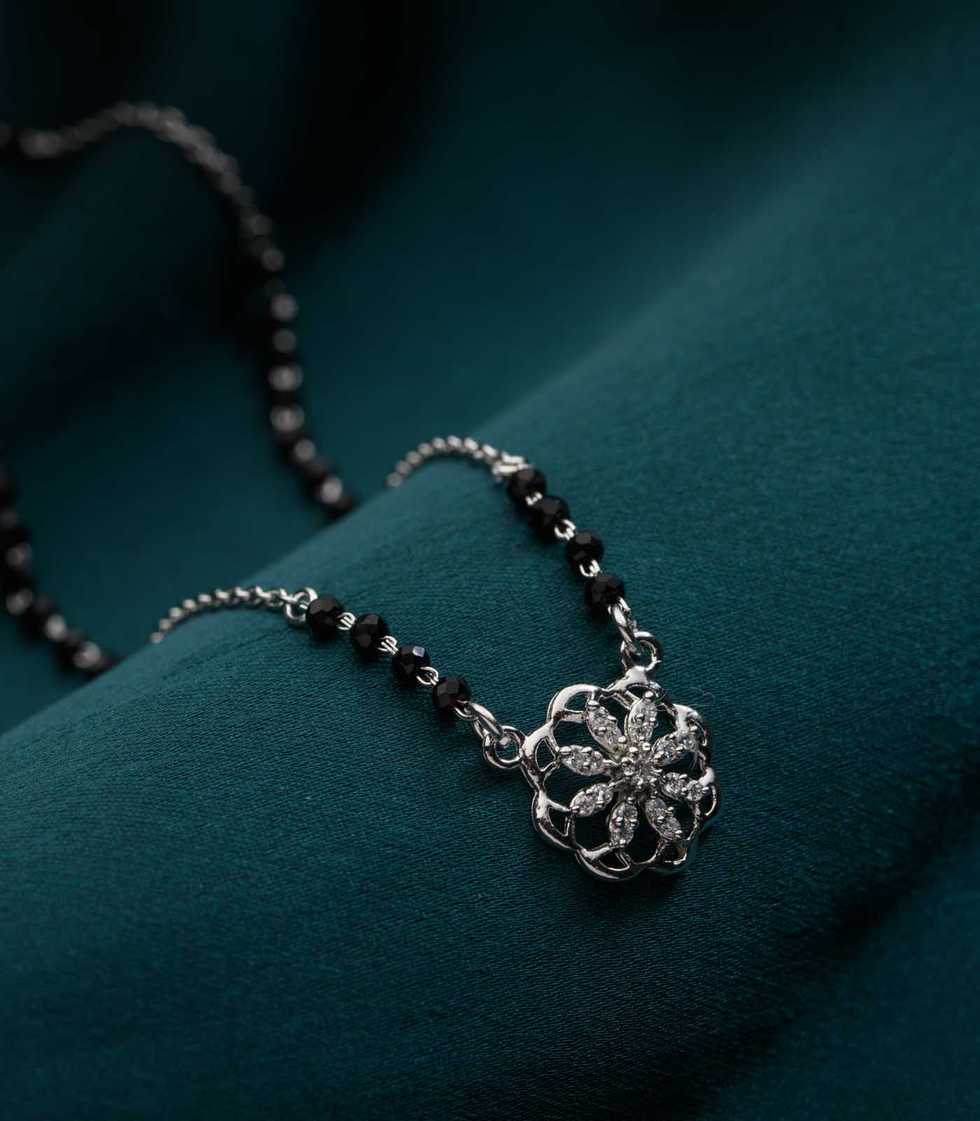 Floral Bliss Mangalsutra (Silver)