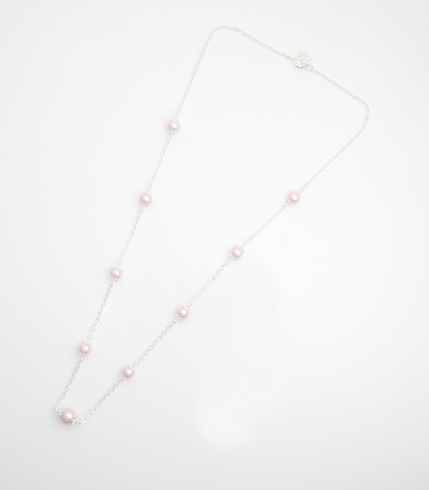 Rose Gold Beads Necklace (Silver)