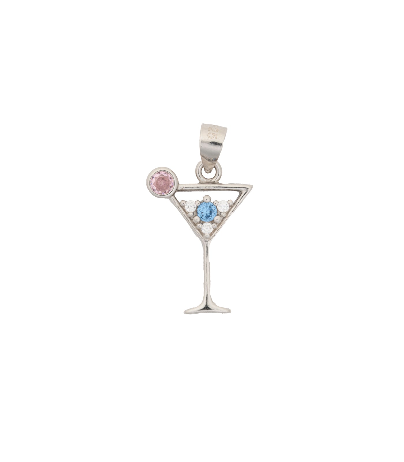 Wine Glass Necklace Set (Silver)