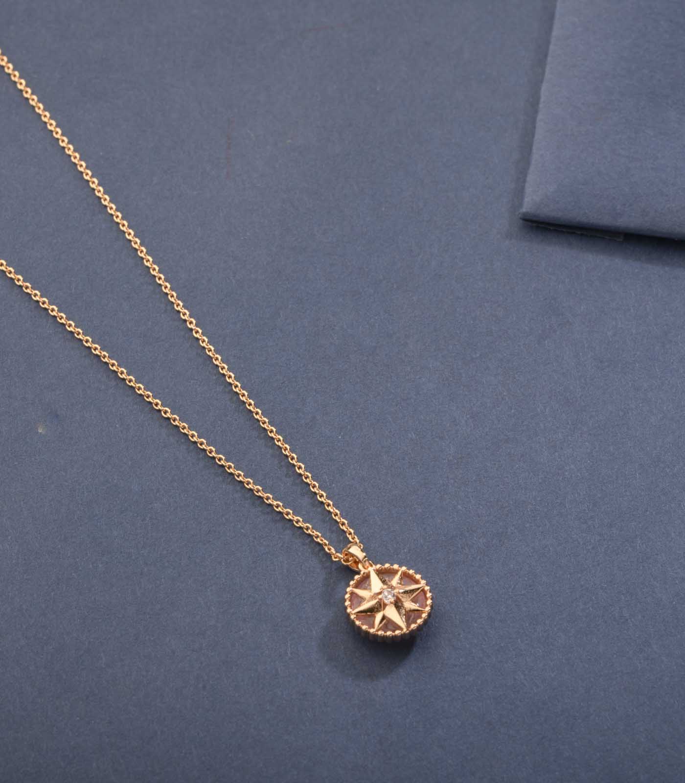 Hand Crafted Beautiful Brass Compass Necklace (Brass)