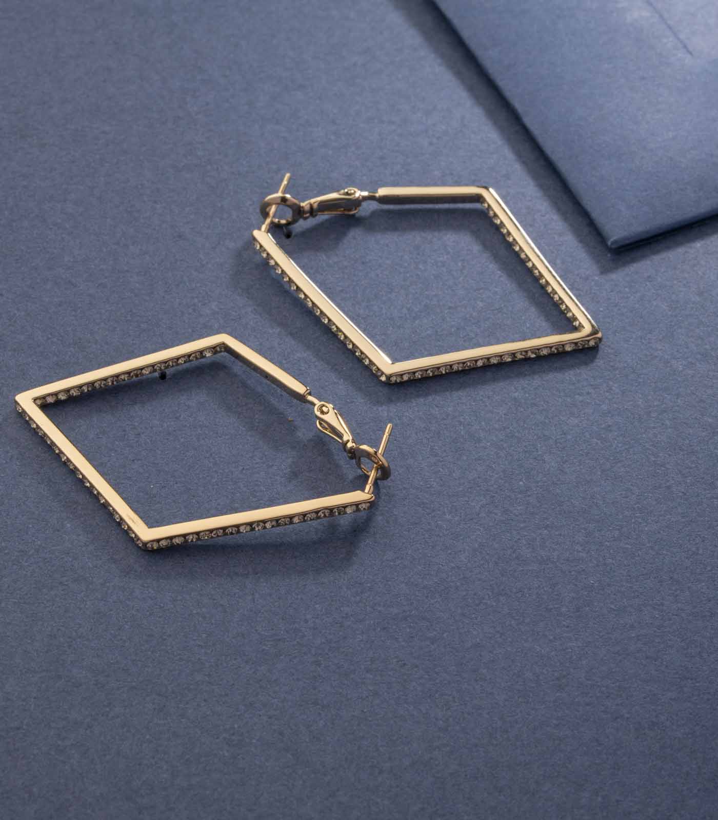 Trendy Diamond Shape Earrings (Brass)